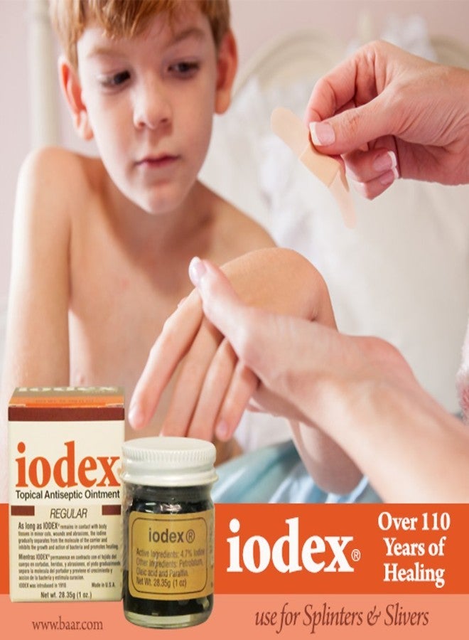 IODEX BAAR Iodex Topical Healing Ointment, 4.7% Iodine for Infection Prevention and Soothing Relief, Perfect for Cuts, Scrapes, Wounds, Bruises, Minor Burns, Bug Bites, Rashes & More, Made in The USA, 1 oz - Image 4